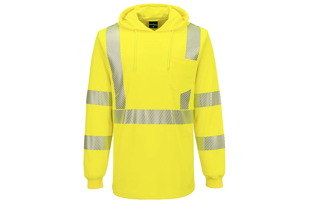 Picture of Portwest Hi-Vis Lightweight Long Sleeve Hooded T-Shirt
