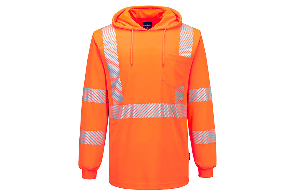 Picture of Portwest Hi-Vis Lightweight Long Sleeve Hooded T-Shirt