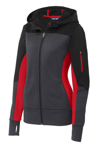 Picture of Sport-Tek Ladies Tech Fleece Colorblock Full-Zip Hooded Jacket