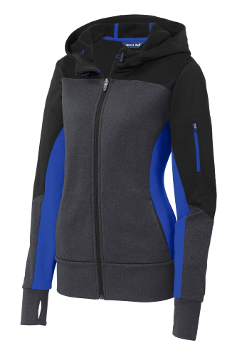 Picture of Sport-Tek Ladies Tech Fleece Colorblock Full-Zip Hooded Jacket