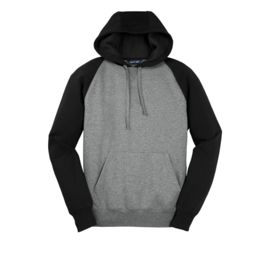 Custom Black Red-White Raglan Sleeves Stitched Sportwear Pullover Hoodie