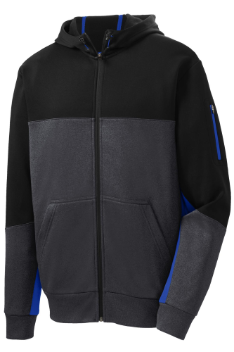 Picture of Sport-Tek Tech Fleece Colorblock Full-Zip Hooded Jacket