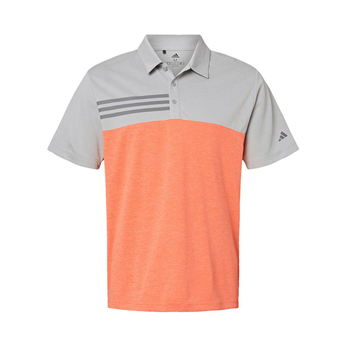 Picture of Adidas Heathered Colorblocked 3-Stripes Polo