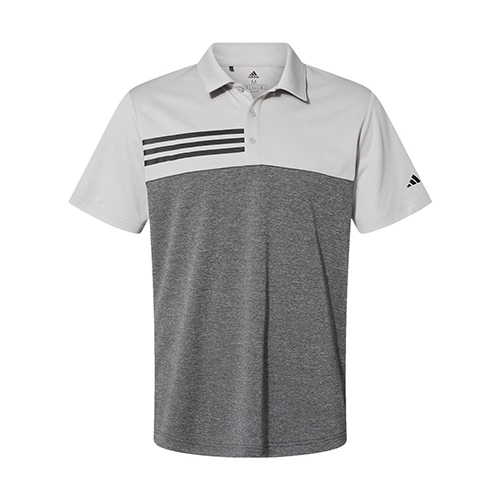 Picture of Adidas Heathered Colorblocked 3-Stripes Polo