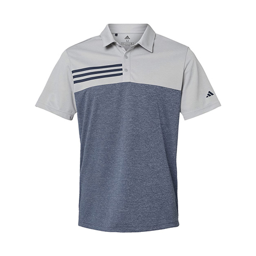 Picture of Adidas Heathered Colorblocked 3-Stripes Polo