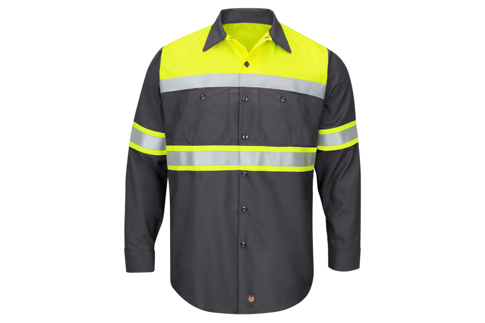 Picture of Red Kap Hi-Visibility Colorblock Ripstop Long Sleeve Work Shirt
