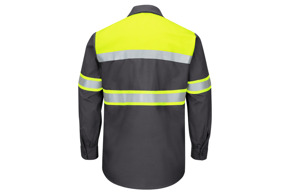 Picture of Red Kap Hi-Visibility Colorblock Ripstop Long Sleeve Work Shirt