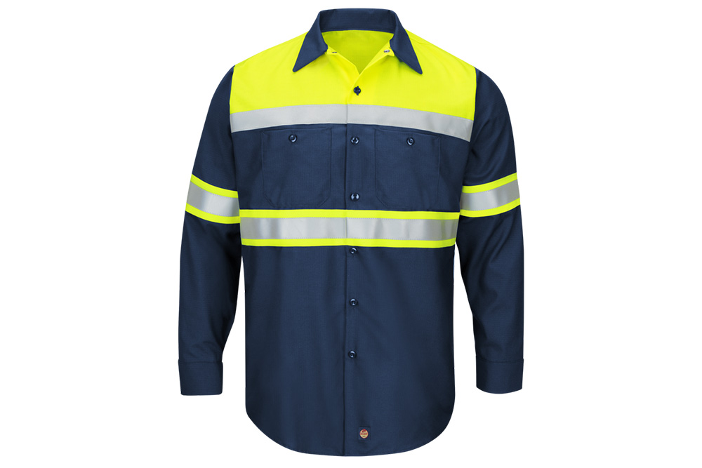 Picture of Red Kap Hi-Visibility Colorblock Ripstop Long Sleeve Work Shirt