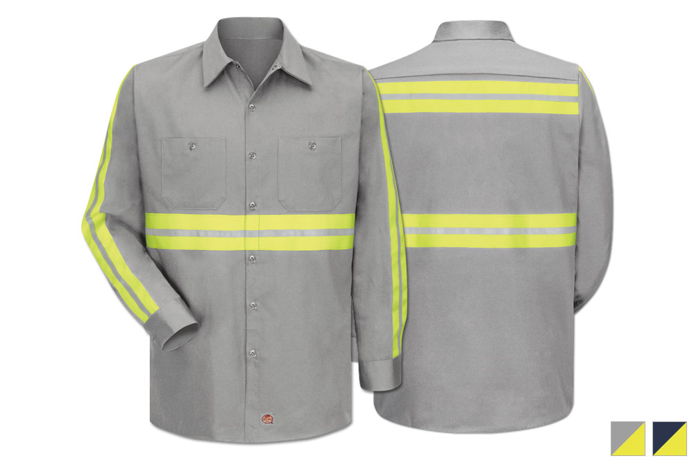 Picture of Red Kap Enhanced Visibility Long Sleeve Cotton Work Shirt