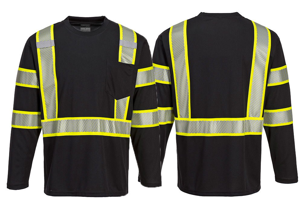 Picture of Portwest Iona Plus Black Long Sleeve T-Shirt