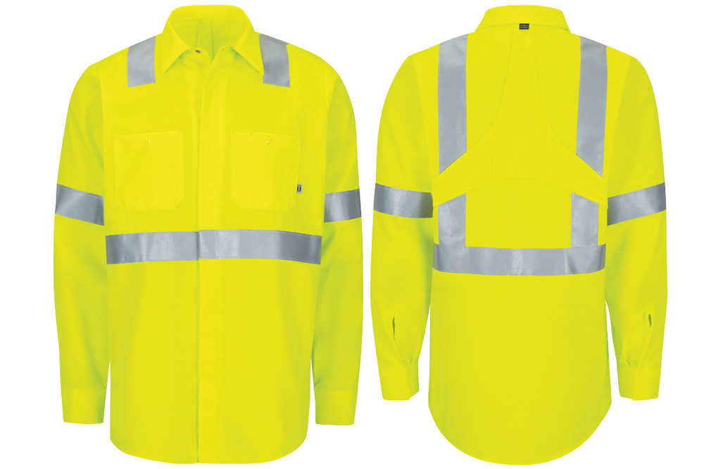 Picture of Red Kap Hi-Vis Long Sleeve Oilblok Class 3 Ripstop Work Shirt