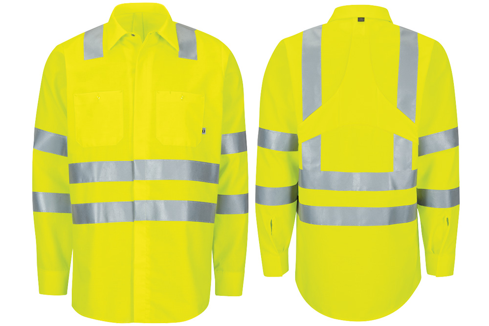 Picture of Red Kap Hi-Vis Long Sleeve Oilblok Class 3 Ripstop Work Shirt