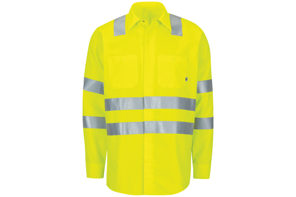 Picture of Red Kap Hi-Vis Long Sleeve Oilblok Class 3 Ripstop Work Shirt