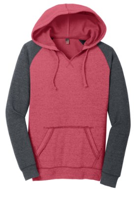 Picture of District Women's Lightweight Fleece Raglan Hoodie