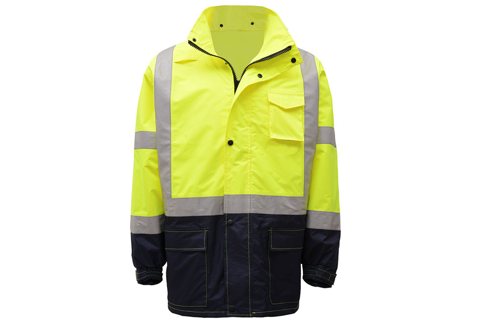Picture of GSS Safety Premium Class 3 Hooded Rain Jacket with Black Bottom