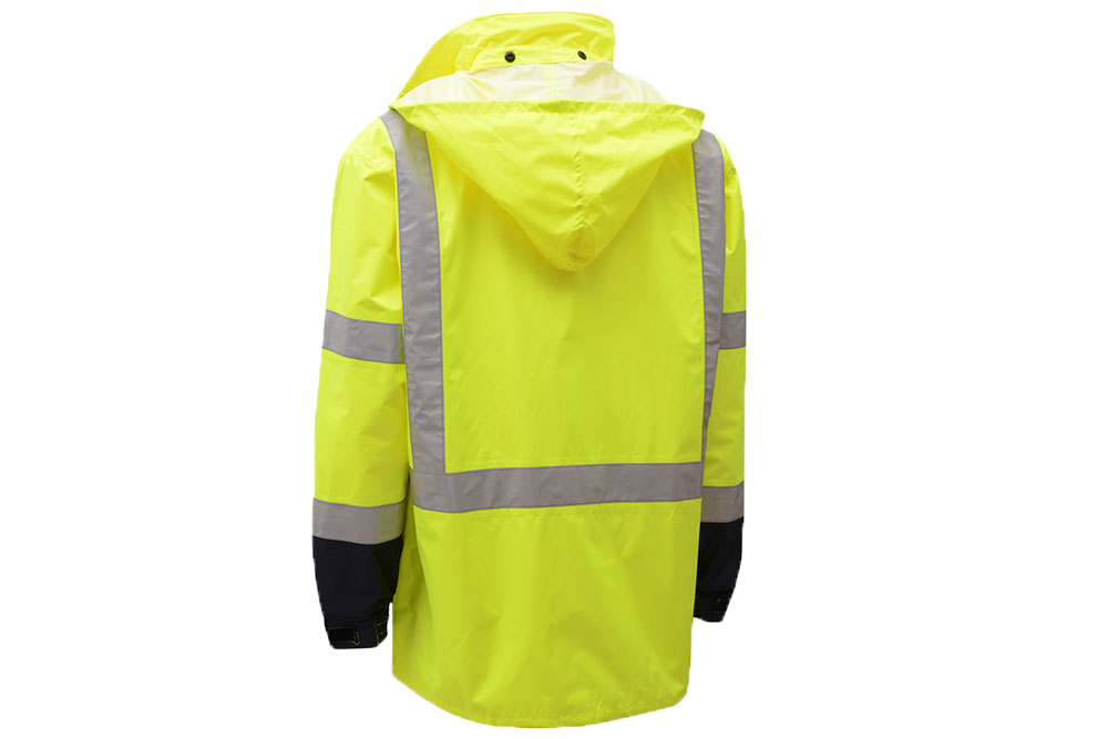 Picture of GSS Safety Premium Class 3 Hooded Rain Jacket with Black Bottom