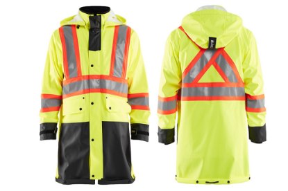 Picture of Blaklader Hi-Vis Long Rain Coat with Contracting Tape