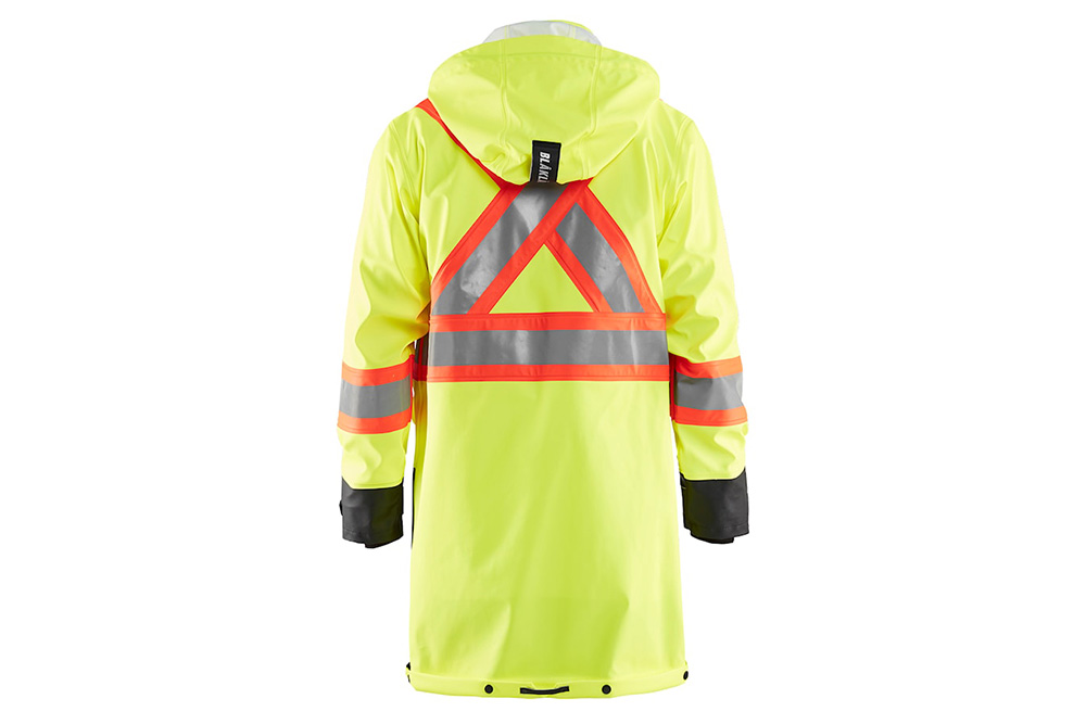 Picture of Blaklader Hi-Vis Long Rain Coat with Contracting Tape