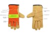 Picture of Kinco Hi-Vis Unlined Mesh Back Grain Pigskin Leather Driver Gloves Lime or
Orange