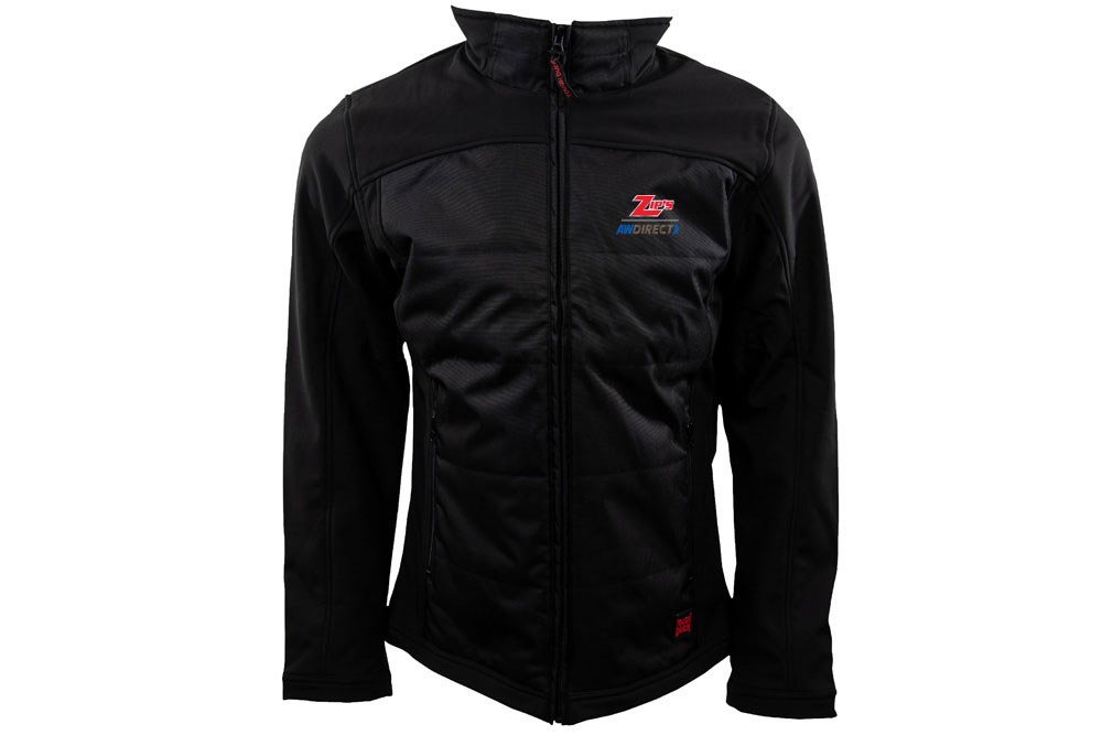 Picture of Tough Duck Poly Oxford Hybrid Soft Shell Jacket Black with Zip's Logo