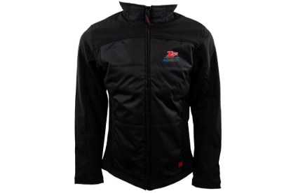 Picture of Tough Duck Poly Oxford Hybrid Soft Shell Jacket Black with Zip's Logo