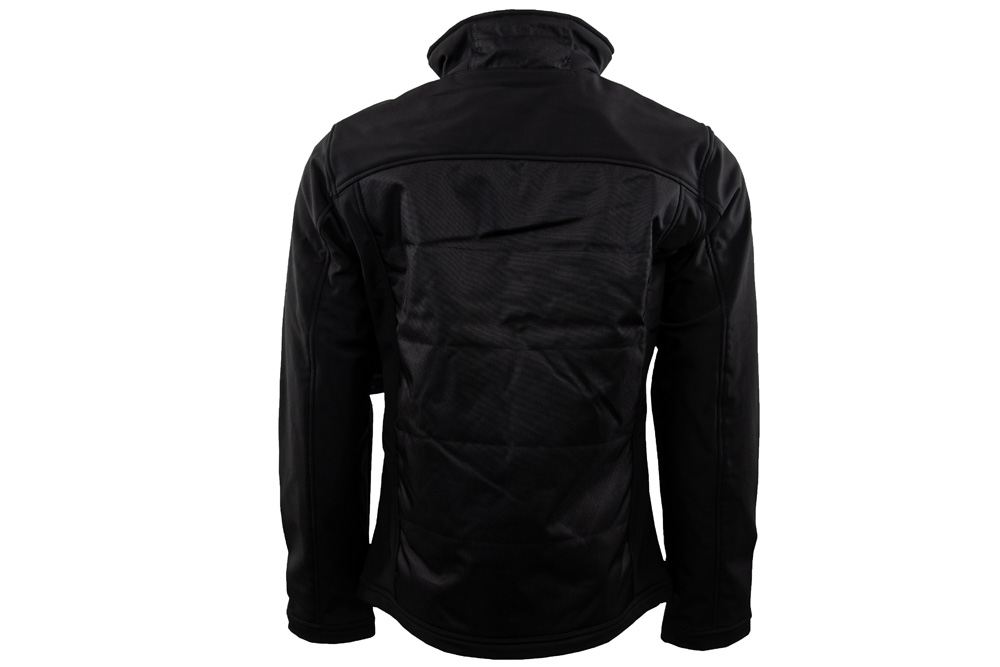 Picture of Tough Duck Poly Oxford Hybrid Soft Shell Jacket Black with Zip's Logo