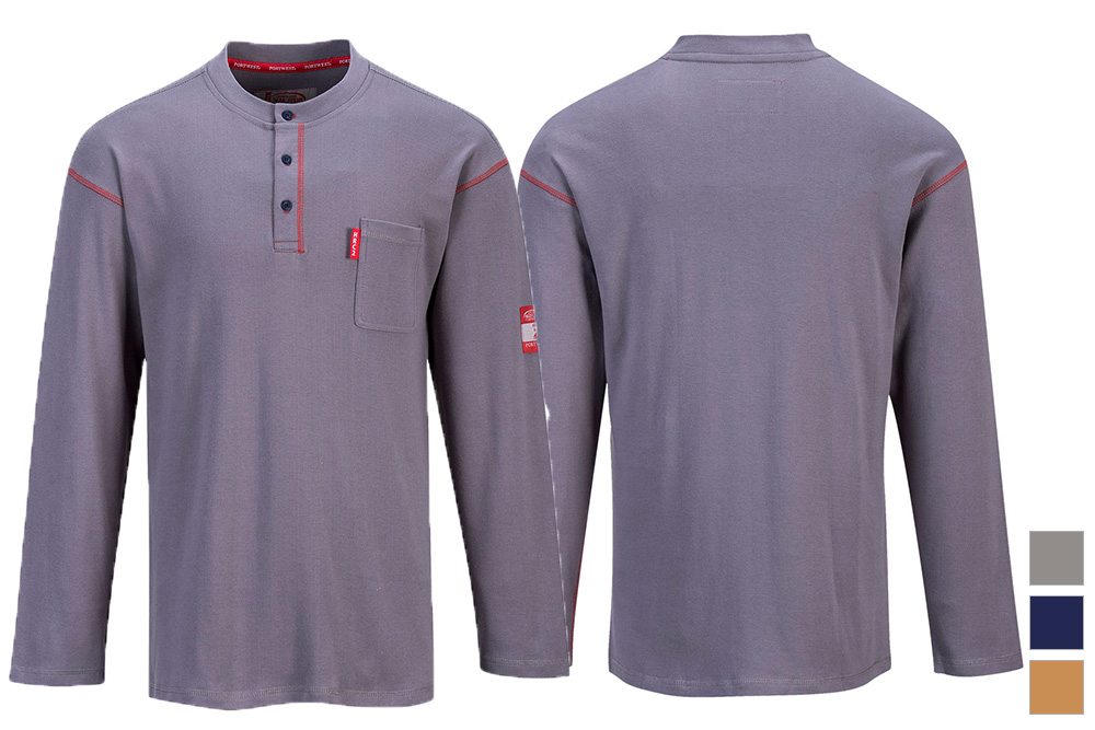 Picture of Portwest Bizflame FR Henley Long Sleeve Shirt