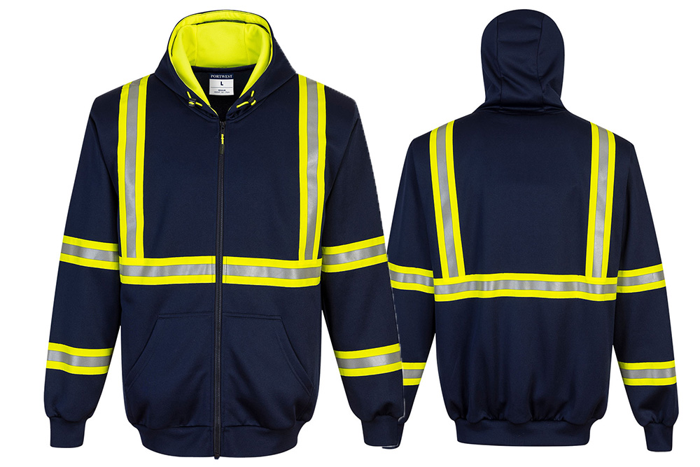 Picture of Portwest Iona Extra Enhanced Navy Zip-Up Sweatshirt