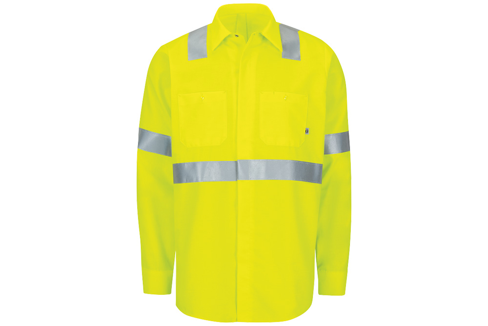 Picture of Red Kap Hi-Vis Long Sleeve Oilblok Class 3 Ripstop Work Shirt
