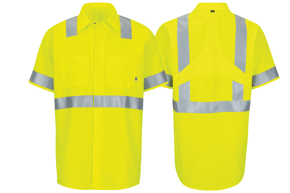 Picture of Red Kap Hi-Vis Short Sleeve Oilblok Class 3 Ripstop Work Shirt