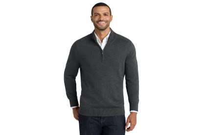 Picture of Port Authority 1/2-Zip Sweater, Charcoal Heather, 2XL