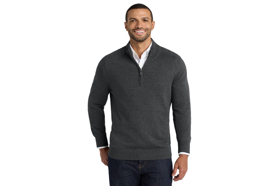Picture of Port Authority 1/2-Zip Sweater, Charcoal Heather, 2XL